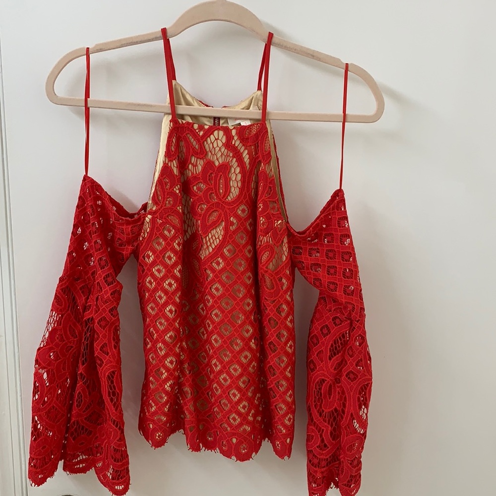 Small Red laced blouse